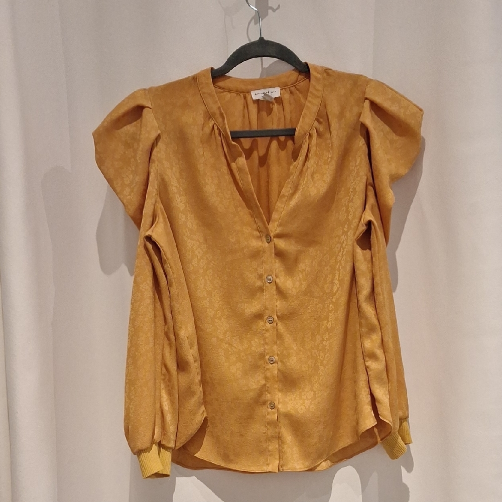 Current Air Button Down Blouse With Statement Sle… - image 1